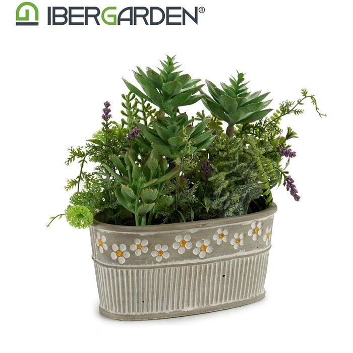 Ibergarden Pot Pierre Ovale Plantes Assorties 2 25x29x15 cm Plastique et Ciment Vert et Gris (Set de 6) Ibergarden Pot Pierre Ovale Plantes Assorties 2 25x29x15 cm Plastique et Ciment Vert et Gris (Set de 6)