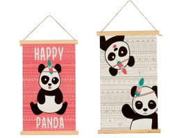 GIFTDECOR Tableau sur toile LIENZO PERGAMINO PANDA SUR2 33X54CM