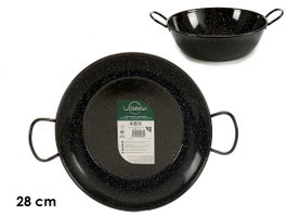 La Dehesa Poêle Creuse Émaillée avec Poignées 28 cm Acier Émaillé Noir (Set de 6)