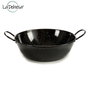 La Dehesa Poêle Creuse Émaillée avec Ansas 32 cm Acier Émaillé Noir (Set de 6)