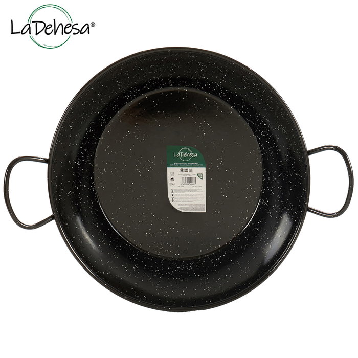 La Dehesa Poêle Creuse Émaillée Avec Poignées 45 cm Acier Noir (Set de 3)