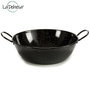 La Dehesa Poêle Creuse Émaillée Avec Poignées 45 cm Acier Noir (Set de 3)