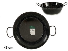 La Dehesa Poêle Creuse Émaillée Avec Poignées 45 cm Acier Noir (Set de 3)