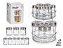 Vivalto Lot de 9 Bôtes en Verre avec Support Métal Transparent et Argenté 18x23x19 cm (Set de 6)