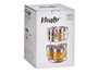 Vivalto Lot de 9 Bôtes en Verre avec Support Métal Transparent et Argenté 18x23x19 cm (Set de 6)
