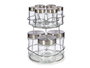 Vivalto Lot de 9 Bôtes en Verre avec Support Métal Transparent et Argenté 18x23x19 cm (Set de 6)