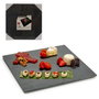 Kinvara Plateau Apéritif Carré 30x30 cm en Ardoise Noire (Set de 12)
