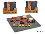 Kinvara Plateau Apéritif Carré 30x30 cm en Ardoise Noire (Set de 12)