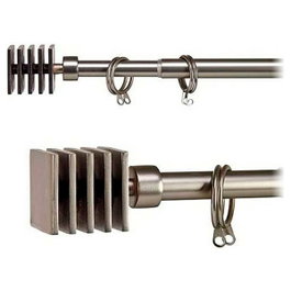 Giftdecor Barre à rideaux carrée extensible 120-210 cm argent