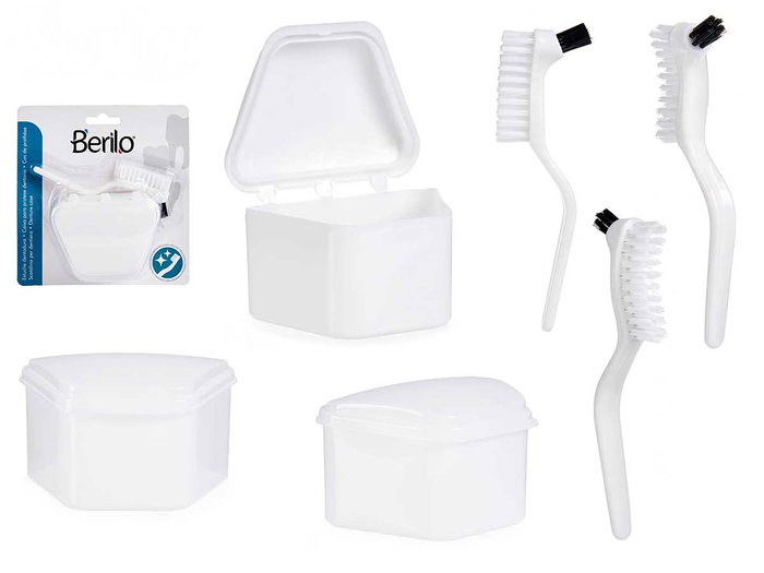 Berilo Porte-dentier avec Brosse 17x17,5x6,5 cm Plastique Blanc (Set de 36) Berilo Porte-dentier avec Brosse 17x17,5x6,5 cm Plastique Blanc (Set de 36)