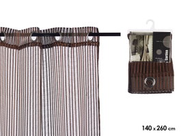 Giftdecor Rideau 140x260 cm Marron Brillant 6 Œillets Polyester (Set de 6)