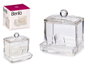 Berilo Organisateur pour cotons-tiges transparent en plastique 9x10x8 cm (Set de 12)
