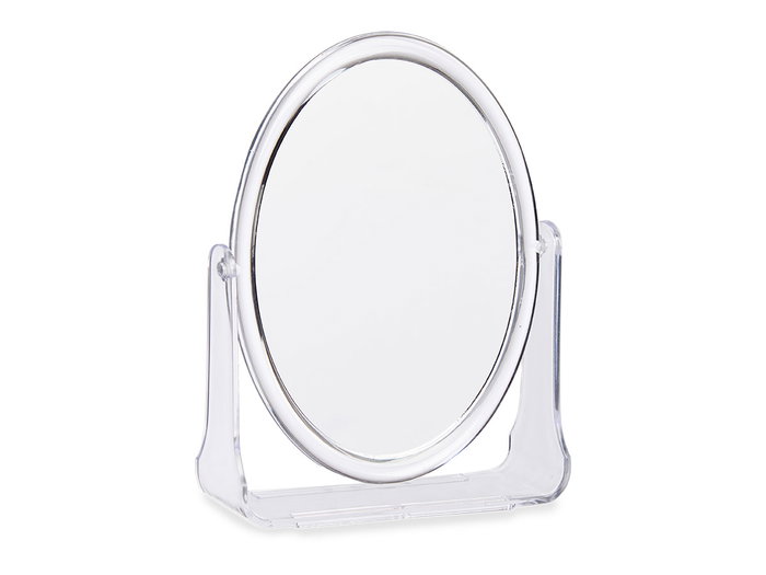 Berilo Miroir en Métacrylate Ovale avec Support Transparent 18x20x4 cm (Set de 12)