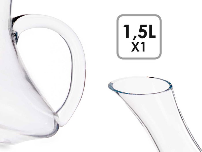 Vivalto Décanteur Recto 1,5L en Verre Transparent 22,5 x 24,5 x 20 cm (Set de 6)