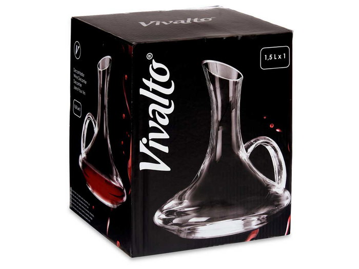 Vivalto Décanteur Recto 1,5L en Verre Transparent 22,5 x 24,5 x 20 cm (Set de 6)