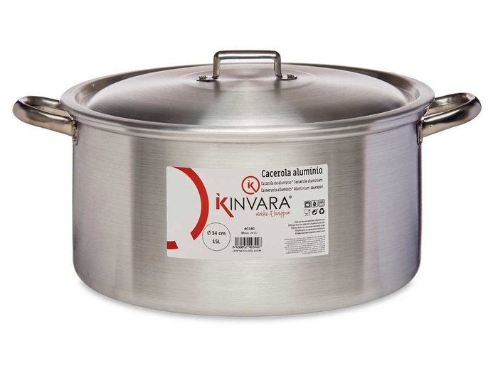 KINVARA Cacerola en Aluminium 15 L Plata