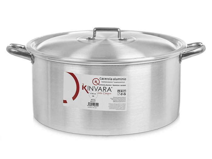 Kinvara Casserole en Aluminium 36 cm 18 L Argentée (Set de 3) Kinvara Casserole en Aluminium 36 cm 18 L Argentée (Set de 3)