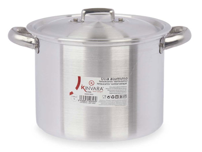 Kinvara Olla en Aluminium 18 cm 3 L – Capacité 3000 ml, Compatible Gaz Four Lave-vaisselle (Set de 6)