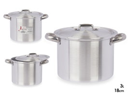 Kinvara Olla en Aluminium 18 cm 3 L – Capacité 3000 ml, Compatible Gaz Four Lave-vaisselle (Set de 6)