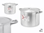 Kinvara Olla en Aluminium 30 cm 15 L avec Couvercle, Argenté, Compatible Gaz et Four (Set de 4)