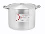 Kinvara Olla en Aluminium 30 cm 15 L avec Couvercle, Argenté, Compatible Gaz et Four (Set de 4)