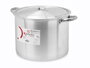 Kinvara Olla en Aluminium 30 cm 15 L avec Couvercle, Argenté, Compatible Gaz et Four (Set de 4)