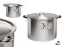 Kinvara Olla en Aluminium 40 cm 40 L avec Couvercle, Argent, pour Gaz, Four et Lave-vaisselle (Set de 2)