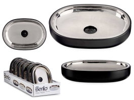 Berilo Jabonera Noire avec support 13x2.5x9.5 cm Plastique (Set de 12)