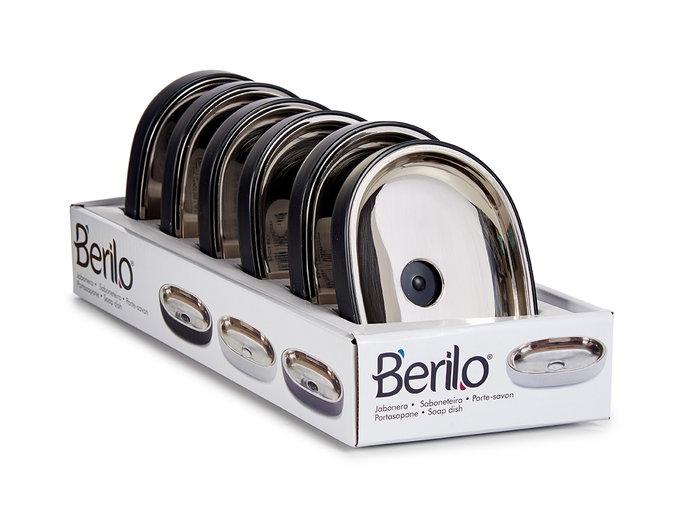 Berilo Jabonera Noire avec support 13x2.5x9.5 cm Plastique (Set de 12) Berilo Jabonera Noire avec support 13x2.5x9.5 cm Plastique (Set de 12)