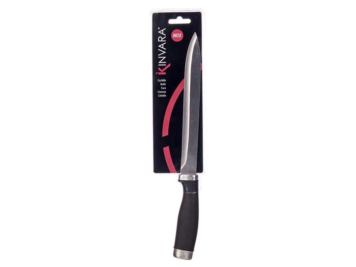 Kinvara Couteau moyen acier inoxydable avec manche plastique 33 x 2 x 3,5 cm Argent et Noir (Set de 24) Kinvara Couteau moyen acier inoxydable avec manche plastique 33 x 2 x 3,5 cm Argent et Noir (Set de 24)