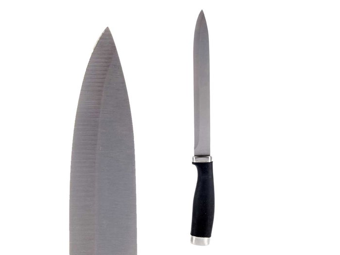 Kinvara Couteau moyen acier inoxydable avec manche plastique 33 x 2 x 3,5 cm Argent et Noir (Set de 24) Kinvara Couteau moyen acier inoxydable avec manche plastique 33 x 2 x 3,5 cm Argent et Noir (Set de 24)