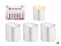 Giftdecor Set de 3 Bougies LED Taco Argent avec Piles 18 x 14 x 4 cm (Set de 24)
