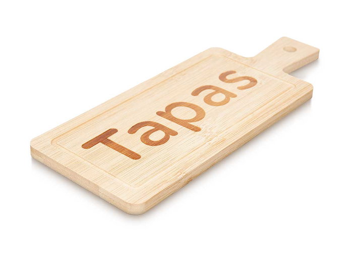 KINVARA Planche rectangulaire en bambou et ardoise pour tapas