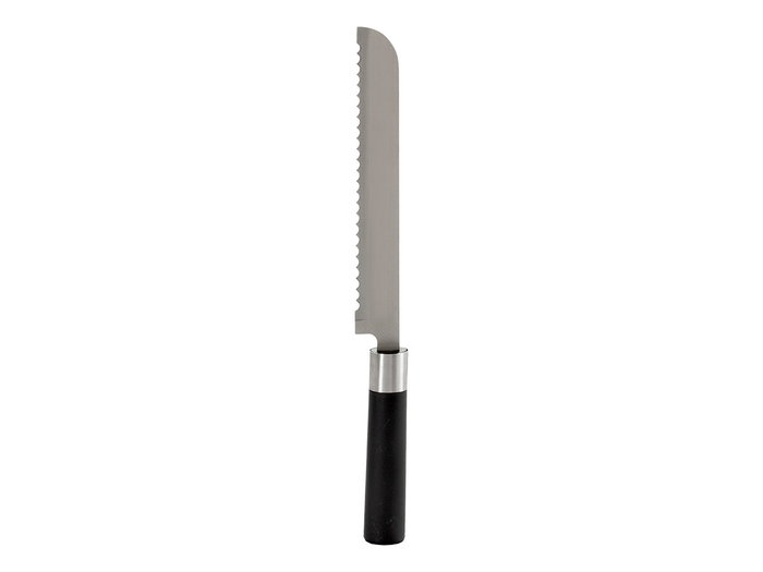 KINVARA Couteau à dents avec manche noir et lame en acier Plata-Negro KINVARA Couteau à dents avec manche noir et lame en acier Plata-Negro