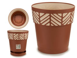 Stefanplast Pot de fleurs Orfeo Plastique 25 cm Terracota avec réserve d'eau 7,5 L (Set de 6)