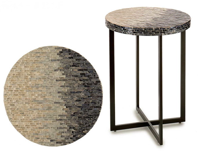 Giftdecor Table Ronde Nacrée Gris Dégradé 45 cm x 45 cm x 62 cm Giftdecor Table Ronde Nacrée Gris Dégradé 45 cm x 45 cm x 62 cm