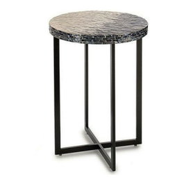 GIFTDECOR Mesa Redonda Nacar Gris Degradado 45cm