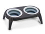 MASCOW Comedero Doble Silicona Gris-Negro