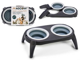 MASCOW Comedero Doble Silicona Gris-Negro