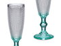 Vivalto Copa Puntos Cava Pie Turquoise en Verre 185 ml 7x20x7 cm (Set de 36)