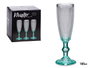Vivalto Copa Puntos Cava Pie Turquoise en Verre 185 ml 7x20x7 cm (Set de 36)