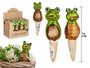 Ibergarden Humidificateur Céramique Grenouille Tortue Assorti 4x16x4 cm Vert Marron (Set de 48)