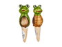 Ibergarden Humidificateur Céramique Grenouille Tortue Assorti 4x16x4 cm Vert Marron (Set de 48)