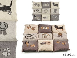 MASCOW Couette rectangulaire avec bordure brodée, Marron