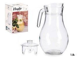 Vivalto Jarre en verre avec couvercle transparent 1,8 L 16x24x14 cm (Set de 8)