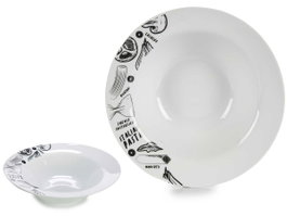 ARTE REGAL Plat à pâtes en porcelaine 23 cm Estampado pasta
