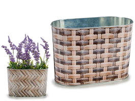 Ibergarden Macetero Metal Ovalado Haut Grand Osier Assortis 12.7x15x23.5 cm (Set de 24)