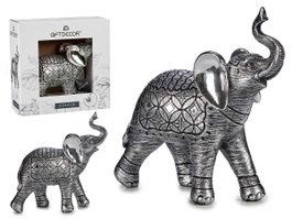 GIFTDECOR Éléphant en Résine Grand Format Argent