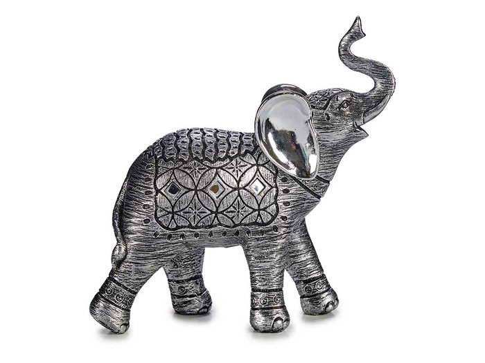 GIFTDECOR Éléphant en Résine Grand Format Argent