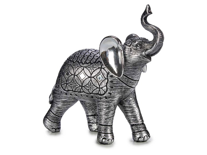 GIFTDECOR Éléphant en Résine Grand Format Argent